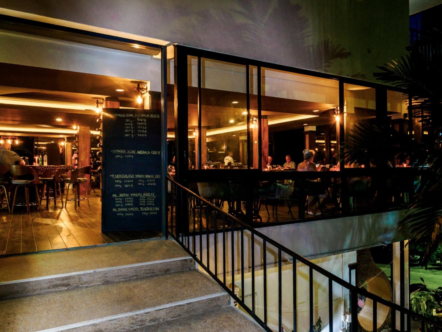 The actual EAT Bar & Grill entrance and dining terrace